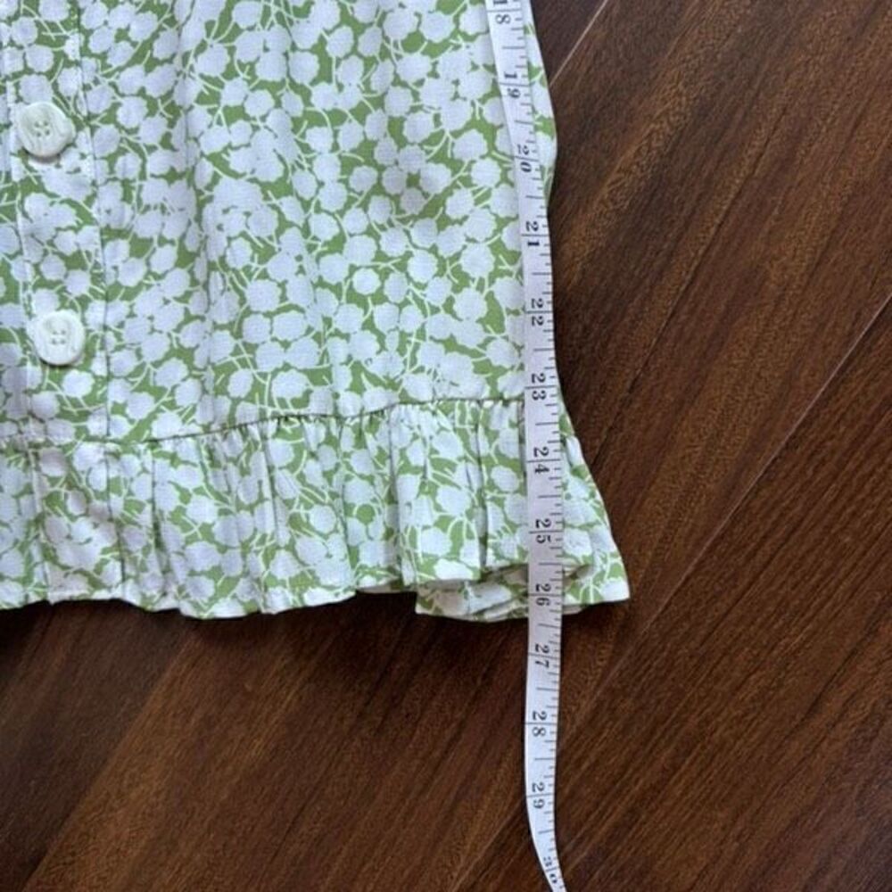 FAITHEULL THE BRAND S Lou Lou Mini Dress Green Floral Flirty Button Up Smocked - Picture 8 of 12